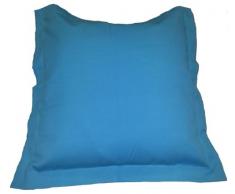 Home Basic 042 - Cuscino Decorativo in Nido dApe, 60x60 cm, Bordo 5 cm, Colore Blu