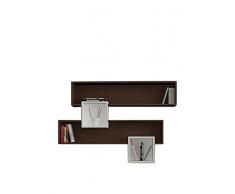 Homemania Mensola Salad, Legno, Wenge-Bianco, 135x22x92 cm