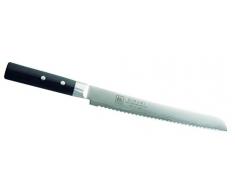 Kiwami Adulti Coltello da Cucina Giapponese Coltello per Il Pane, Acciaio Inossidabile, 33Â Strati Damascato, Legno di Pakka Nero, Confezione Regalo, Non Presente, Non Presente, 343222