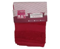 Viscio Trading Casa & Textiles Asciugamano, Cotone, Rosso, 140x80x1 cm