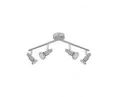 LEDVANCE Faretto LED, Faretto a 4 Fiamme di Otima Qualità in Alluminio, Adatto per Pareti e Soffitti Interni, Lampade GU10 Sostituibili Incluse, Bianco Caldo (2700K), 3W, LED SPOT GU10 4X3W