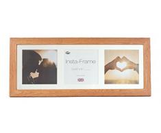 Inov Agosto 16 x 40.64 cm Quadro Instaframe Kayla per Instagram 13 / timbratura Foto in Bianco a Scacchi con la stuoia e Bordo Bianco, Rovere Chiaro