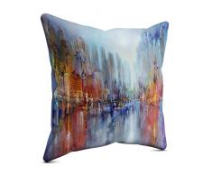 Picanova - Cuscino Decorativo in Raso, Multicolore, 60 x 60 cm