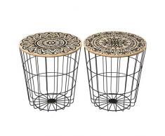 CASASELECCION Tavolo Cesta, Legno, Nero, 40 x 40 x 42,50 cm