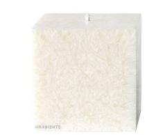 Amabiente - Design Candles 6401 cubo Oggetto Candela Cera vegetale, Bianco, 12 x 12 x 12 cm