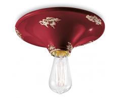 Ferroluce Retrò Plafoniera Base Circolare E27, Bordeaux