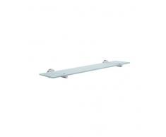 SMEDBO Home Cromato Opaco Bagno mensola in Vetro con staffe, Colore: Argento/Bianco