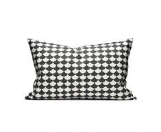 Cuscino decorativo 60 x 40 cm - Onde - Nero/Grigio