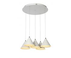 Lucide Torben lampade a sospensione di Å 48Â cm LED Dim. 5Â X 8Â W 2700Â K Bianco, Metallo, integrato, 8Â W, Bianco, 48Â x 48Â x 200Â cm