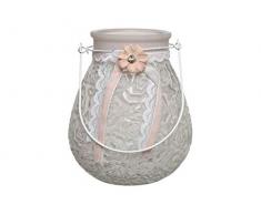 Mi Casa Coral, Portabicchieri in Vetro, 14 x 17,5 cm