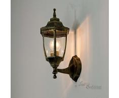Applique da esterno Lyon stile rustico classico oro anticato E27 H:38cm impermeabile IP44 per pareti del giardino, terrazzo, balcone e cortile