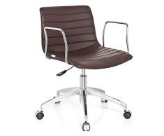 HJH Office 720040 Levi Sedia di Ufficio Tessuto Marrone