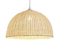 Lampadario Jacinthe 1/2 Sfera, Sospensione Rattan 60 W, Bianco, Ã 40 x H 22 cm