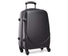 Trolley da Cabina Bagaglio a Mano London 20, Capienza 40 Litri, 55 x 34 x 24cm,Ideale a bordo di EasyJet Ryanair Alitalia Meridiana WizzAir, Trolley in ABS e Policarbonato, Nero