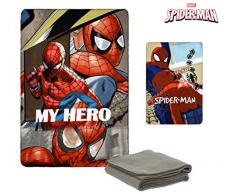 Suncity Spiderman Coperta in Pile, Multicolore, 100 x 150 cm