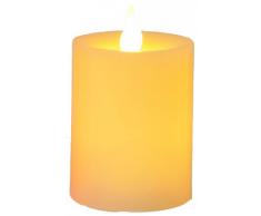 Stella Candela LED cera, fiamma, Colore: Bianco, Dimensioni: funzione di 12 x 8 cm-timer, Try me, funziona con contenitore di batteria con finestra,