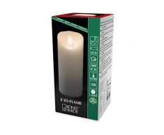 Konstsmide 3D Living candela senza fiamma luce a batteria con 4Â o 8Â ore Funzione timer 13.5Â x 7.5Â cm, bianco caldo, cera, Warm White, 17.5 x 7.5 cm