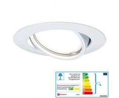 Paulmann 93848 Set Completo di Faretti da Incasso a Led con Lampadina Gu10 da 4.5 W, Orientabile, In Metallo, 4.5 W, Bianco Opaco