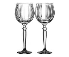 Crystaljulia 10692 - Set di 2 bicchieri da vino in cristallo al piombo, 350 ml