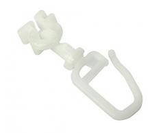 Gardinia Gancio per Tenda per Binari da 4 mm Bianco, 20 unitÃ