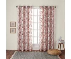 Exclusive Home coppia di tende con occhielli, per finestra tenda a pannello, poliestere, Arancione (Mecca Orange), 244 x 137 cm