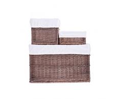 E di wicker24Â Cestini in Vimini, 60Â x 40Â x 40Â cm, Cesto, Dunkelbraun, 60 x 40 x 40 cm