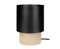 Tosel 65265Â lampada comodino, 1Â Luce, Acciaio, E27, 40Â W, Nero, 13,5Â x 19,5Â cm