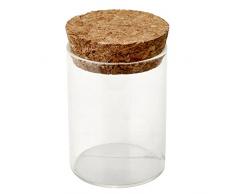 Vaso di Vetro con Tappo di Sughero Ã4,5x6,5cm