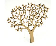 Albero in legno MDF per fai da te, famiglia, matrimoni, vuoti, regali, artigianato, decorazione (albero 11) (30 cm)