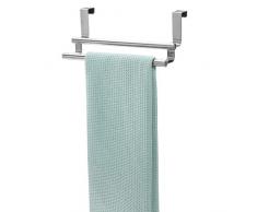 InterDesign Forma Aste portasciugamani, Doppia barra per asciugamani e asciugapiatti in acciaio, argento