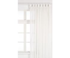Löscher-Tirol 003403 000 SS HB tenda con passanti in Voile ricamata con pizzo con 8 passanti e universale band, 140 x 245 cm, bianco