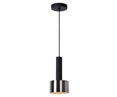 Lucide TEUN - Lampadario a sospensione in acciaio nichelato, 40 W, colore: Nero