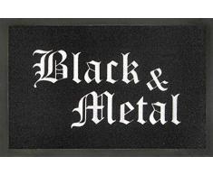 Empire Merchandising GmbH, 640970, Zerbino in Polipropilene, con Scritta: Black & Metal, 60 x 40 cm, Multicolore (Bunt)