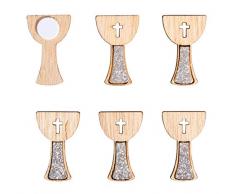 Rayher Miniature Legno calici, Argento, 2x3,3cm