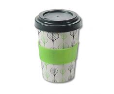 Kesper 41234 - Tazza per caffÃ¨ espresso, motivo: foglie, dimensioni: Ã 9,5 cm, altezza 14 cm, in fibra di bambÃ¹