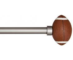 AmazonBasics - Bastone per tende, 1,6 cm, con elementi decorativi a forma di pallone da football, 71 cm