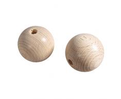 Rayher 6249400 - Perline in Legno Grezzo FSC 100%, forate, 40 mm di Diametro, 8 mm - DL, 2 Pezzi