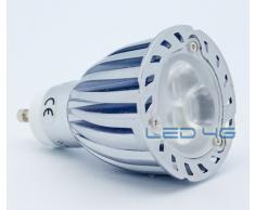 LED 4G 3700682100124 - Lampada faretto spot, a LED, luce bianca calda, da 6 W GU10, 230 V, colore: Bianco caldo