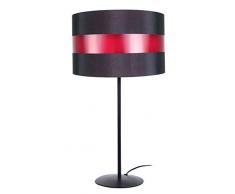Tosel 63218 - Lampada da comodino BritÃ¢nia in acciaio/paralume in cotone, 100 W E27 nero