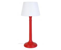 Tosel 65301Â lampada comodino, 1Â Luce, legno, E14, 40Â W, Rosso, 16Â x 38,5Â cm