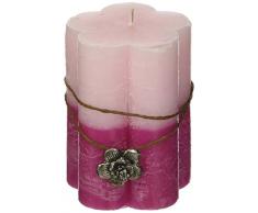 Candele DAurora Janet Cero A Forma di Fiore, Cera, Rosa, 7.5x7.5x10.199999999999999 cm