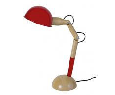 Tosel 90138Â Crick lampada di ufficio legno faggio massiccio/Lamiera Acciaio/Vernice epossidica legno/rosso 140Â x 350Â x 350Â mm