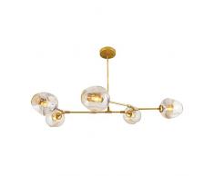 Homemania Lampada a Sospensione Lego Lampadario a Sfera, Oro in Vetro, 70 x 30 x 130 cm, 5 x E27, 40W