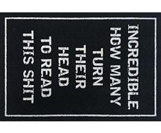 Rockbites Design 10125118C00000210 Zerbino, Poliammide, Nero, 40 x 60 cm