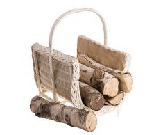 e-wicker24 vollwe idener Camino Cestino, BeigerÂ âÂ Cesto in Vimini, Cestino di Vimini per Legna da ardere, Cesto portalegna per Camino, con Rivestimento di Juta