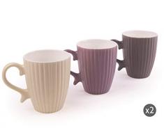 Excelsa Paris Set 6 Tazze, Porcellana, Multicolore