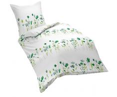 fleuresse 153570 Fb. 2 - Biancheria da letto in Seersucker, no stiro, 135 x 200 cm, colore: blu/verde