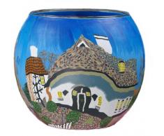 Him Nordic Summer Portacandele, Multicolore, 11x11x9 cm