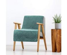 Eurofirany Copriletto in Velluto, Effetto Squama, Trapuntato, Elegante, per Camera da Letto, Soggiorno, Camera degli Ospiti, Lounge, Menta, 70 x 160 cm