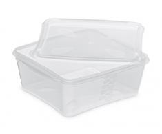 GUILLIN Cyclette Cartone Scatola Riutilizzabile Traslucido Micro ondable a Coperchio Indipendente, Plastica, Trasparente, 17,5Â x 15,9Â x 6,5Â cm